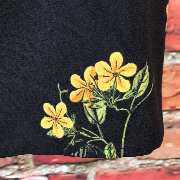 Black with Yellow Floral Print bp Nordstrom Sleeveless Summer Top - Picture 8 of 15